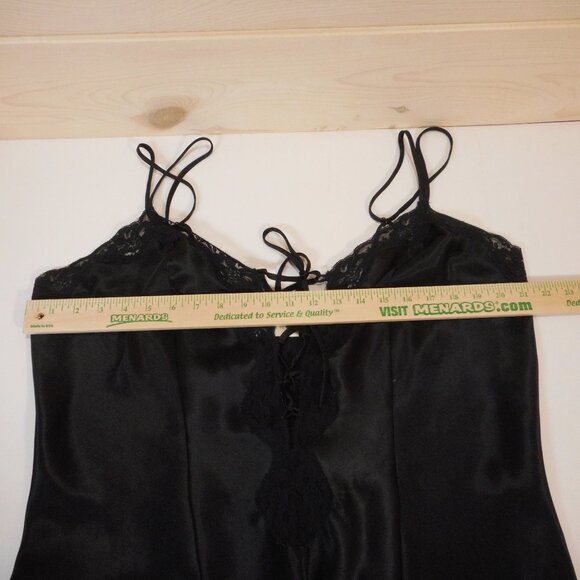 Solange Satin Black Lace Chemise Playsuit Plus Size 18/20 Nightgown Sexy Vintage - Picture 5 of 13